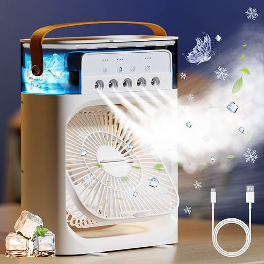 Air Cooling 3 In 1 Mini Air Cooler USB Connection Portable Mist fan & Humidifier.